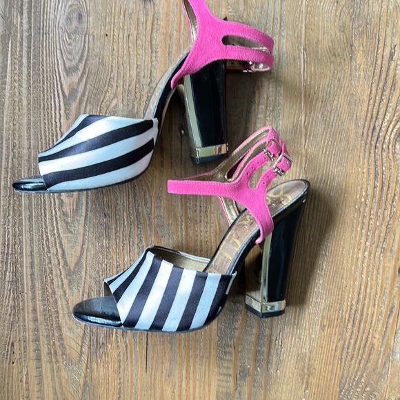 Sam Edelman Odetta black and white striped heels - Picture 4 of 10